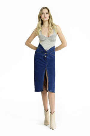 V-Style Midi Skirt